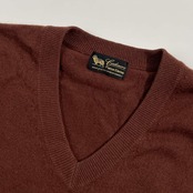 カシミヤ100% CASHMERE カシミヤ Vネック ニット セーター /ブラウン系 メンズ