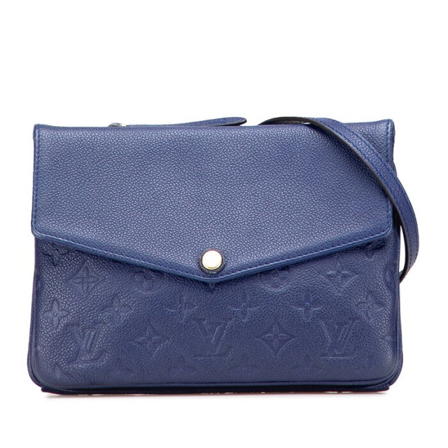 ルイ ヴィトン モノグラム アンプラント トワイス ショルダーバッグ M50262 ブルー レザー レディース LOUIS VUITTON 【中古】