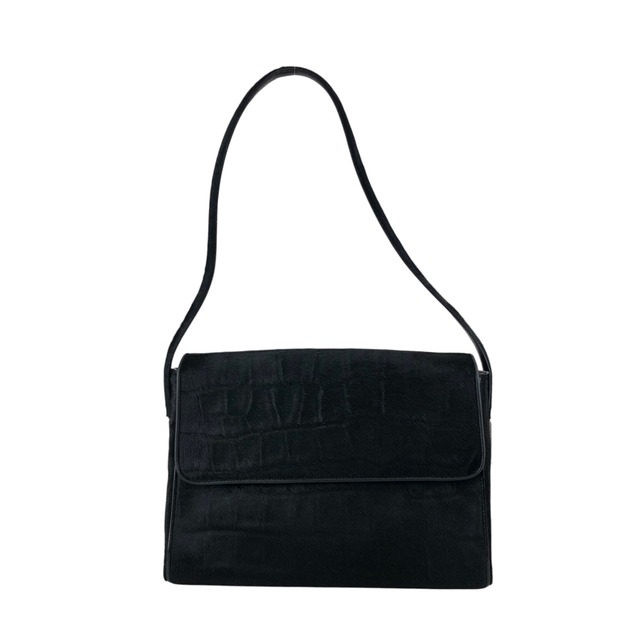 GUCCI グッチ ショルダーバッグ ブラック サイドロゴ ハラコ ワンショルダー vintage ヴィンテージ オールド v7uzb2