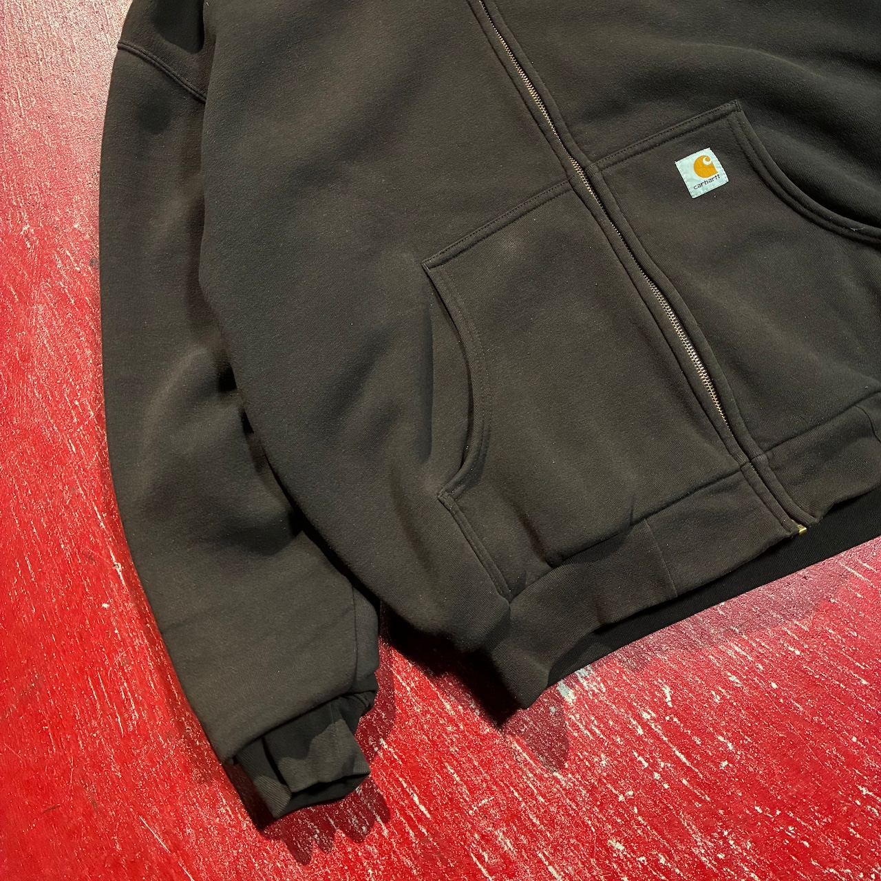 00s Carhartt ジップパーカー ダークブラウン カーハート 裏メッシュサーマル