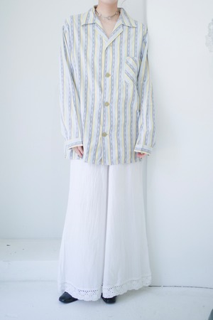 white lace linen easy pants