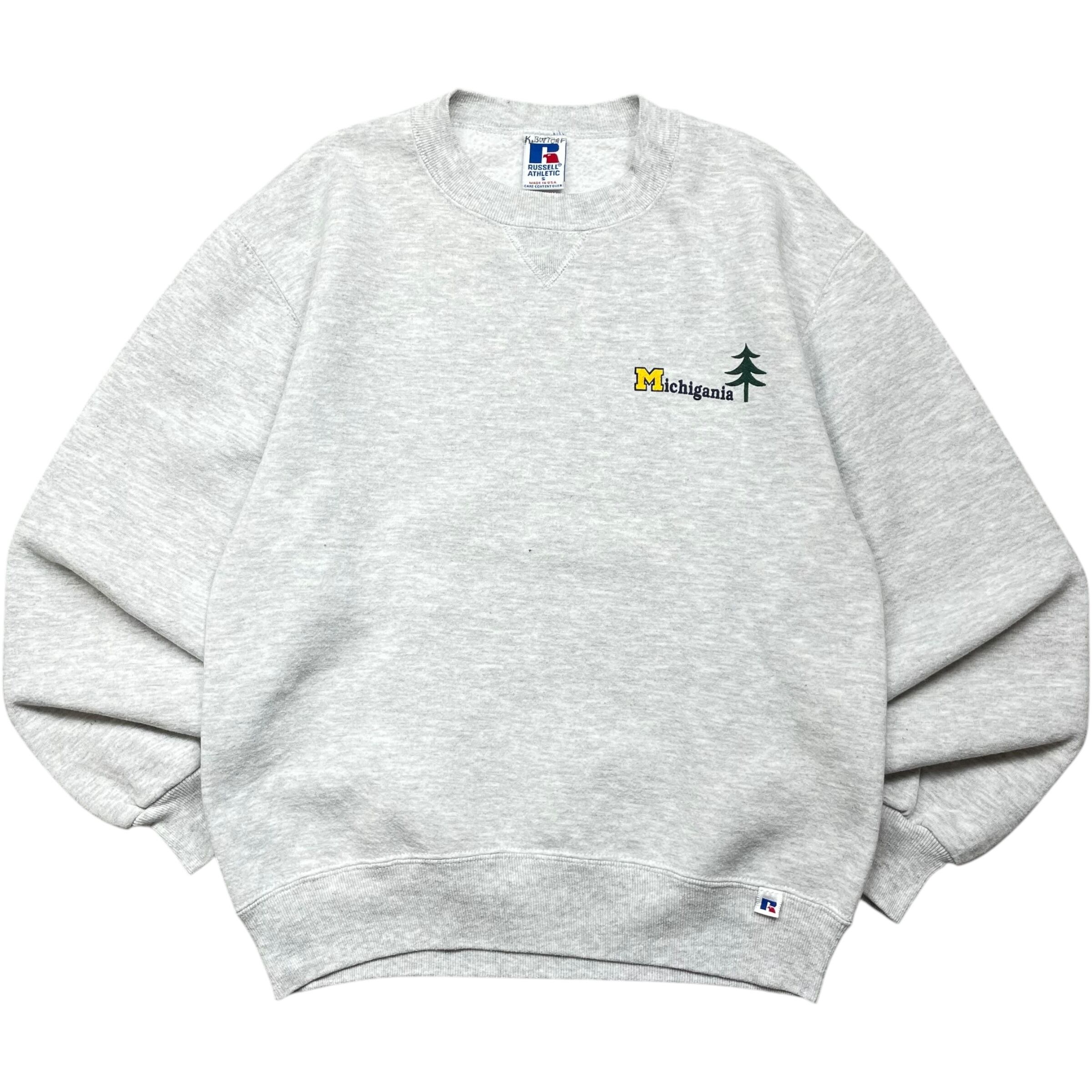 《S》 russell athletic ラッセルアスレチック スウェット ミシガンキャンプ 刺繍 グレー USA製 90年代 vintage no.5327