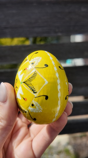 装飾用木製プィサンカ（イースターエッグ）with stand　コロミヤモデル