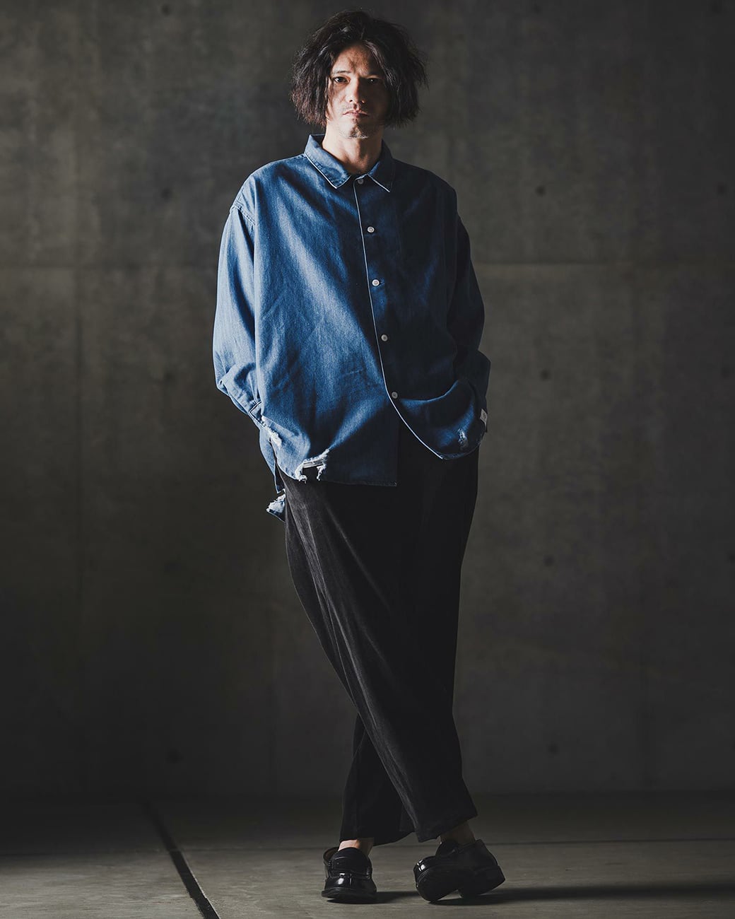 GLIMCLAP】裾ダメージ デニムシャツ (19-027-gls-cf) | voice clothing