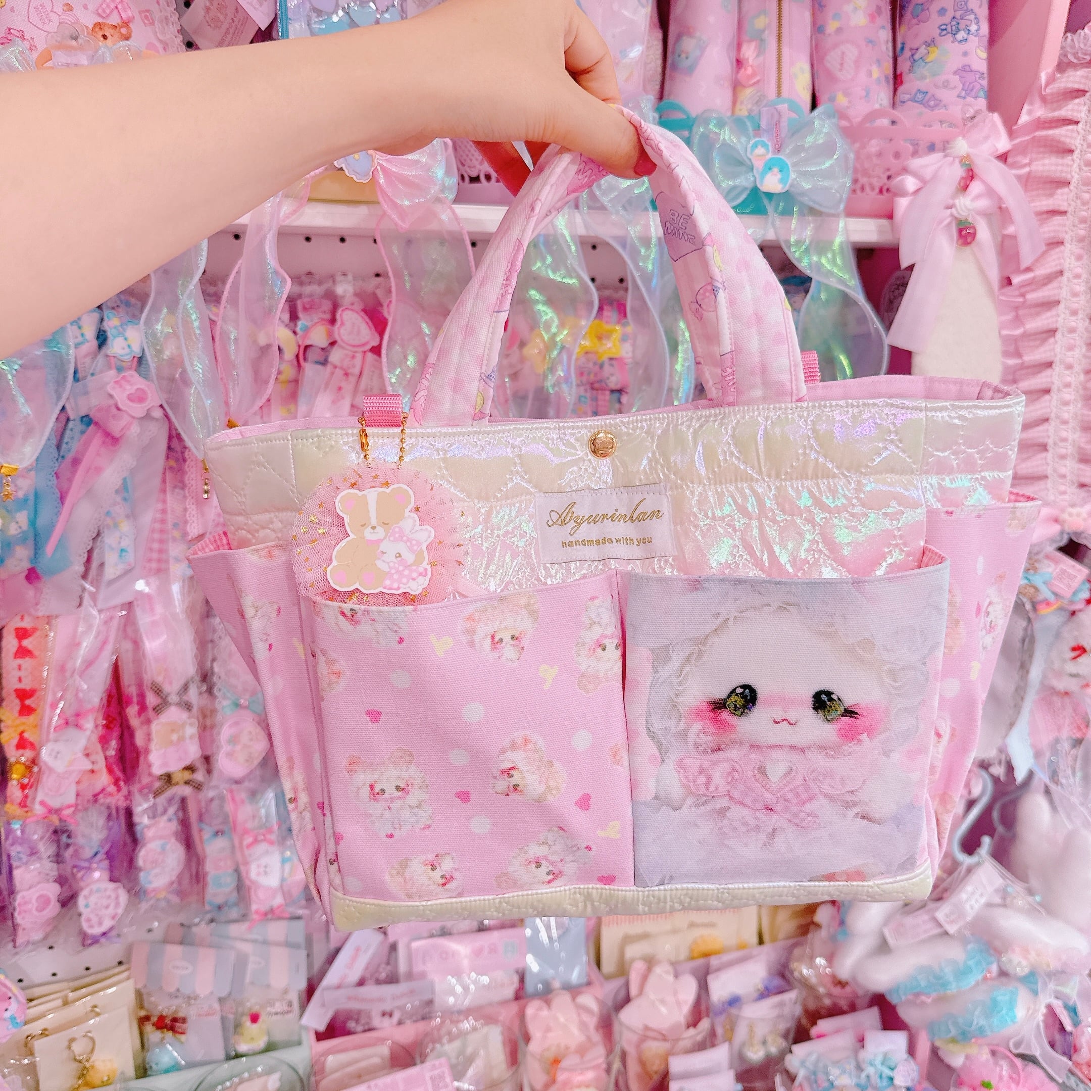【D8】84-31ポケットいっぱい2wayトートバッグ（ショルダーひも別売）