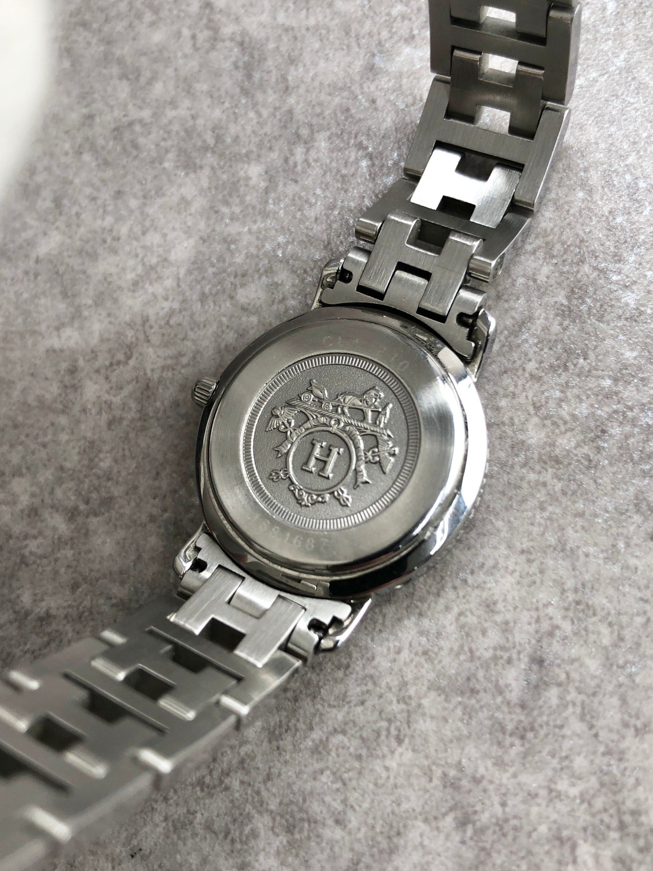 HERMES アナログ腕時計 シルバー HERMES エルメス 腕時計 シルバー ステンレススチール クォーツ