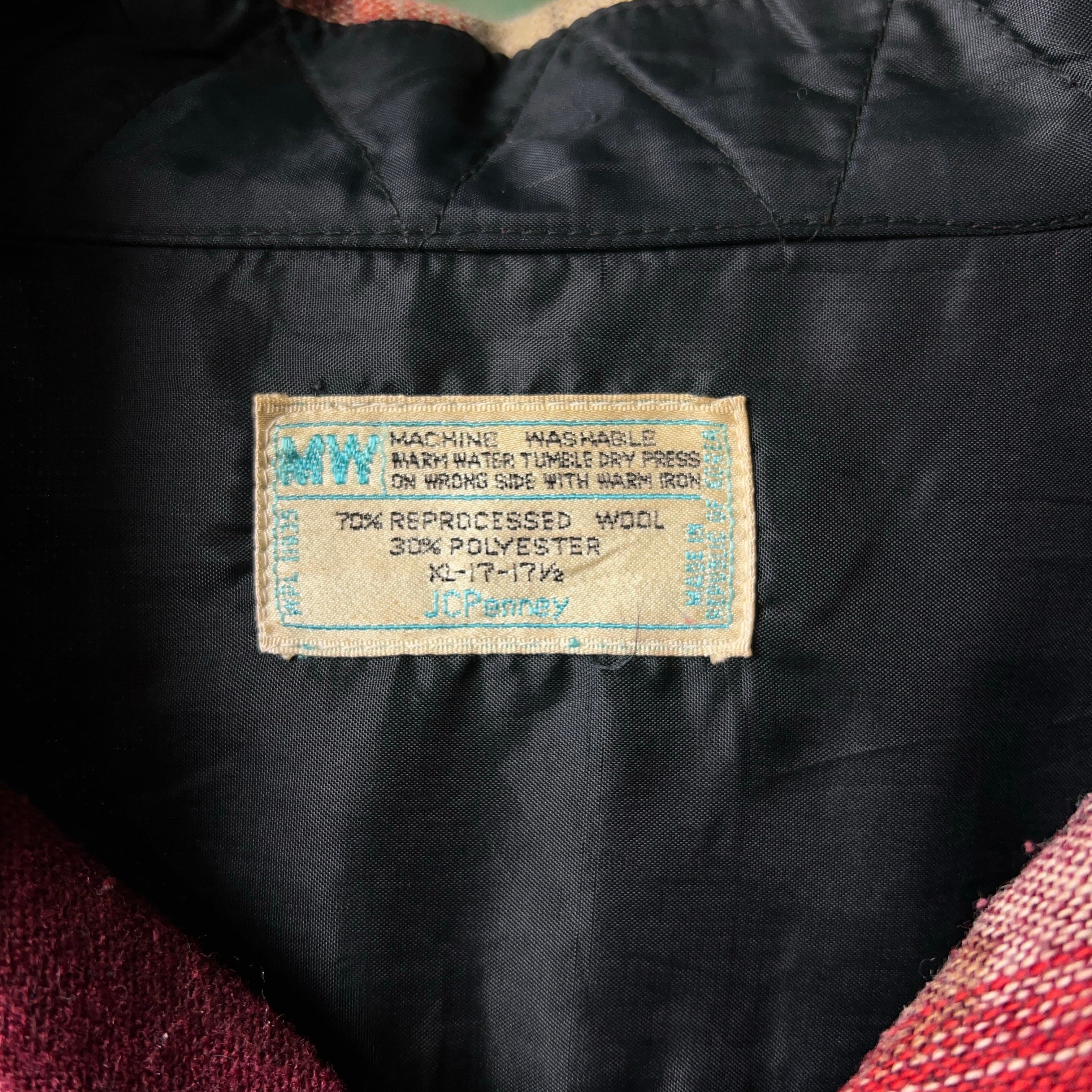 1970's JCPenney Ombre Plaid Wool Shirt 70年代 JCペニー オンブレ