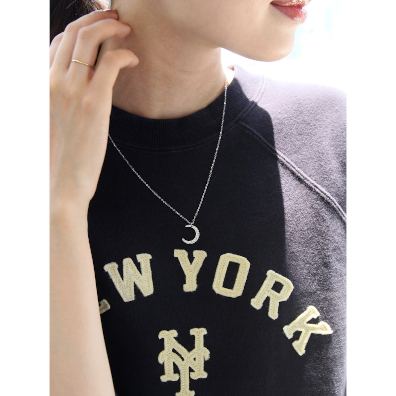 【ネコポス便】ネックレス 三日月モチーフネックレス 金属アレルギー サージカルステンレス　1680