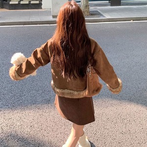 【送料無料】 ムートン ジャケット アウター レディース 秋冬 韓国 防寒 防風 保温 暖かい おしゃれ 大人 かわいい きれいめ スエードジャケット フェイクムートン ブルゾン ゆったり 大人可愛い 大人女子