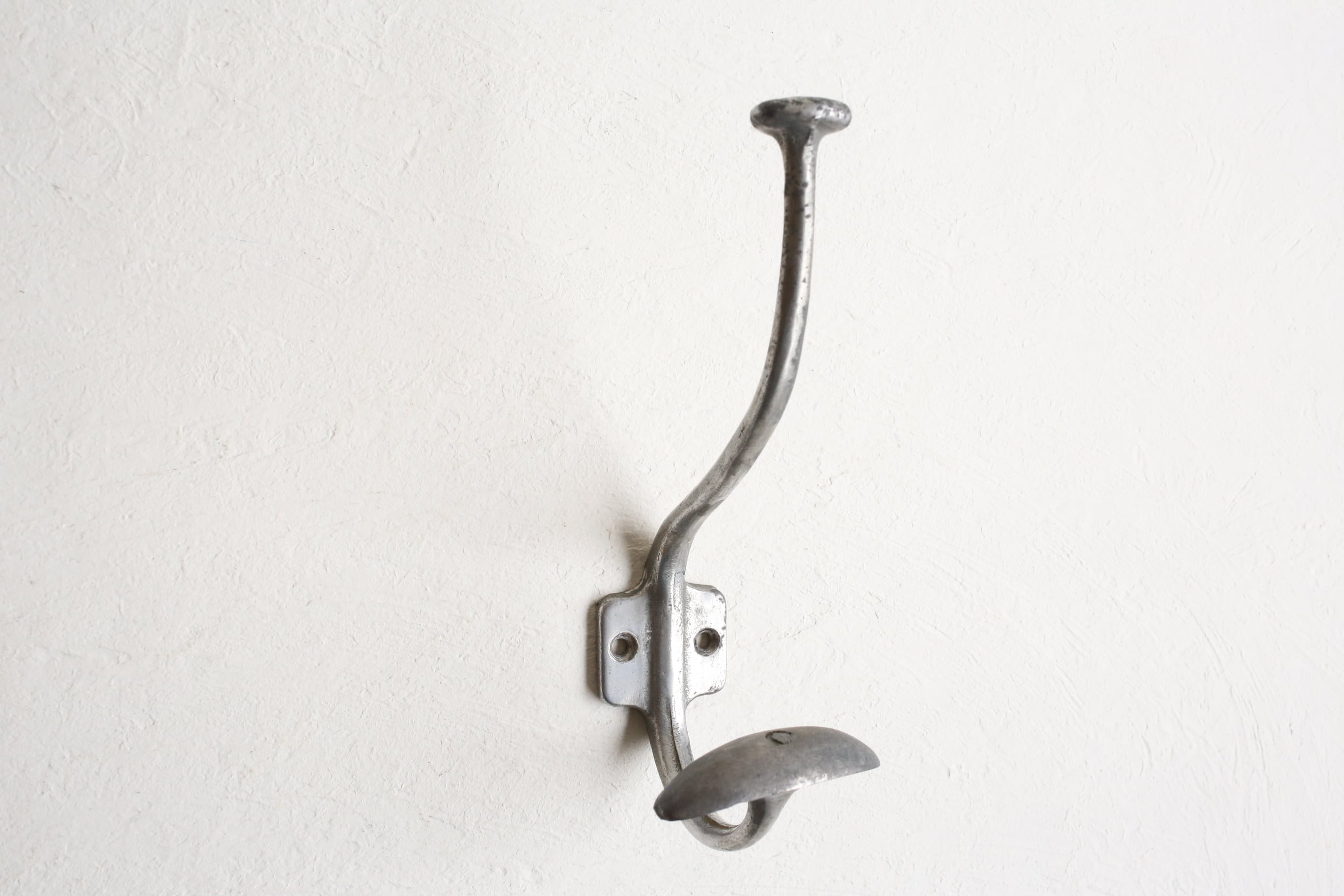 フランス ヴィンテージ アルミ 壁付けフック コートフック N-01910