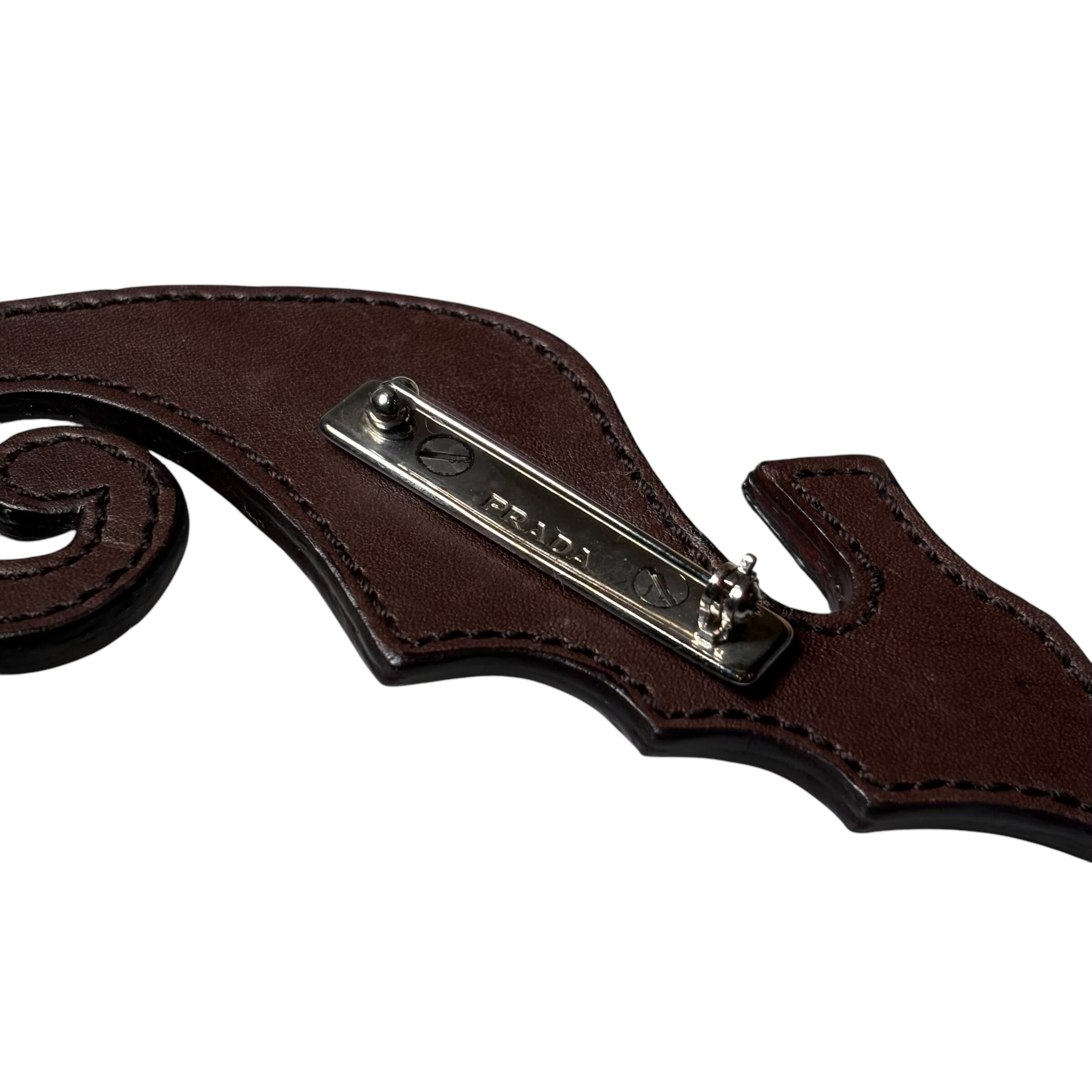 PRADA leather brooch | NOIR ONLINE