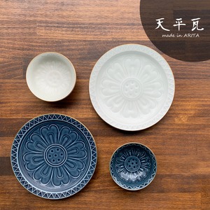 有田焼　天平瓦小付　渕金マット釉（ルリ・白） 33-056