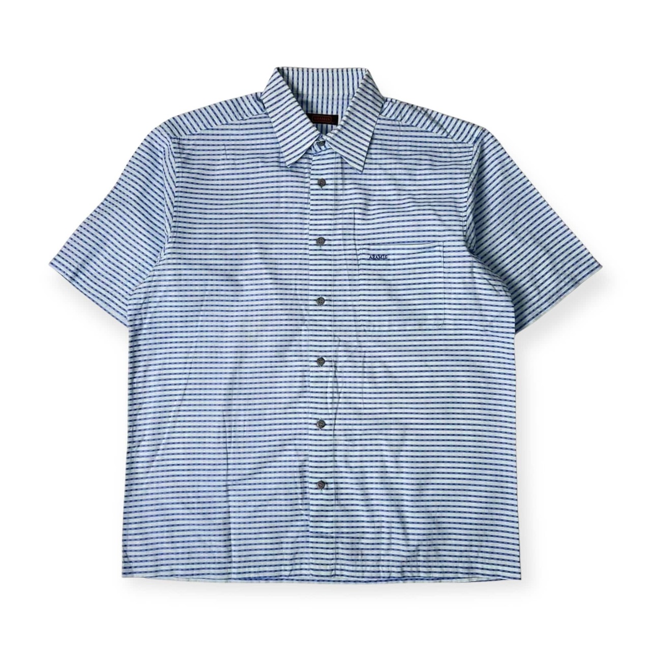 ARAMIS アラミス ボーダー 半袖シャツ L /ブルー系 メンズ