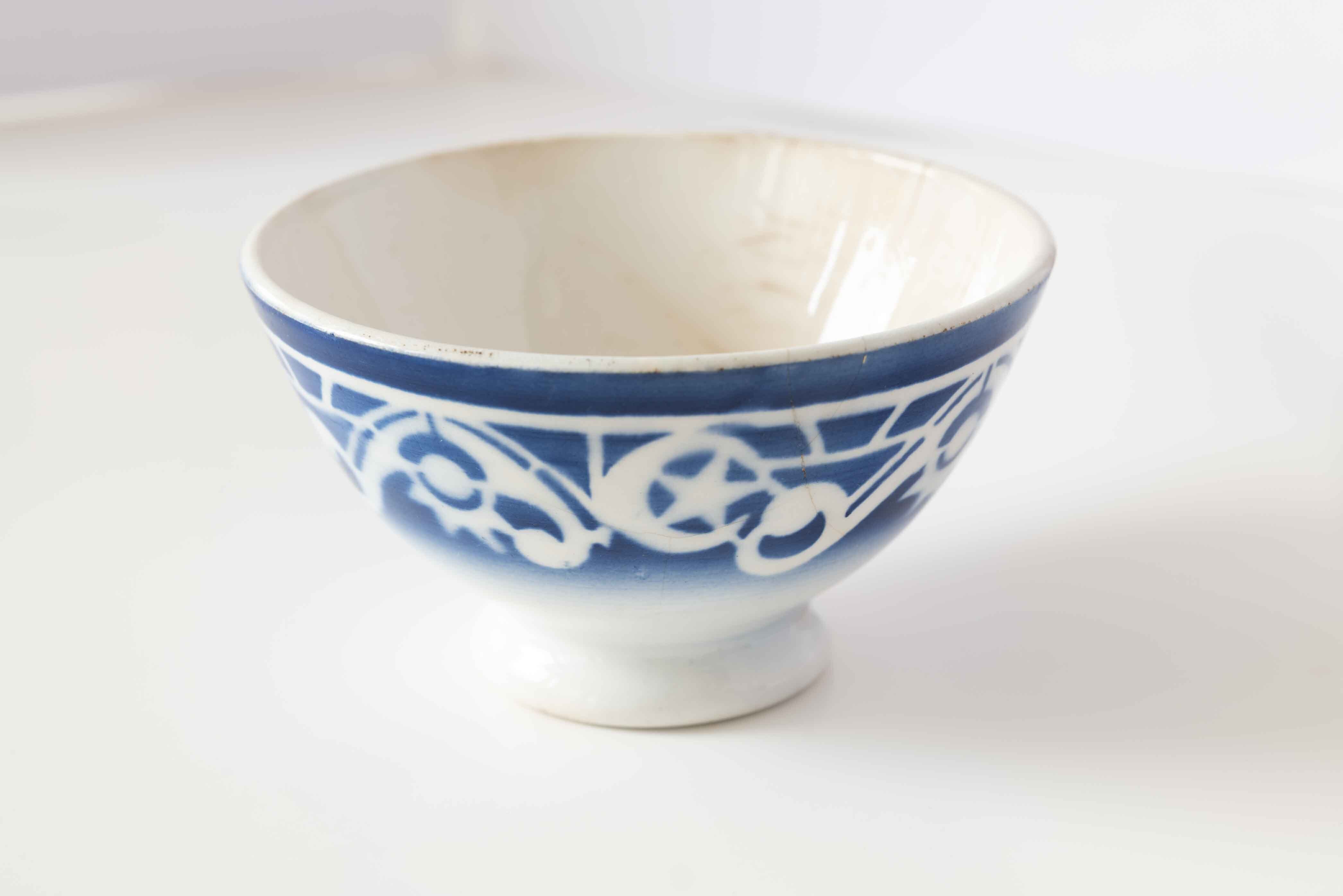 フランス領モロッコ国製 モロッコ柄 ブルー色月と星