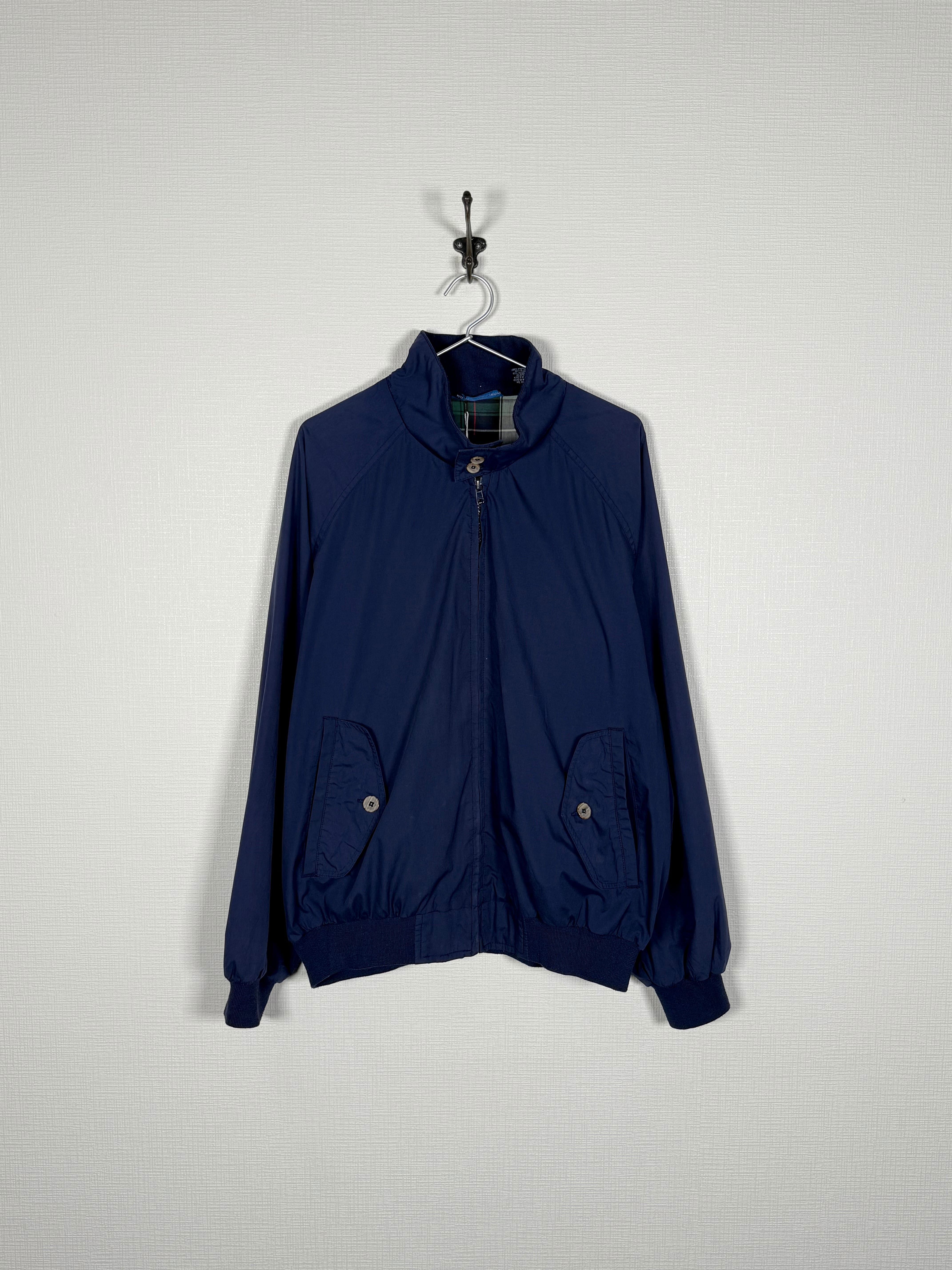 90's Towncraft Nylon Swing Top Jacket Navy Plaid Lining XL