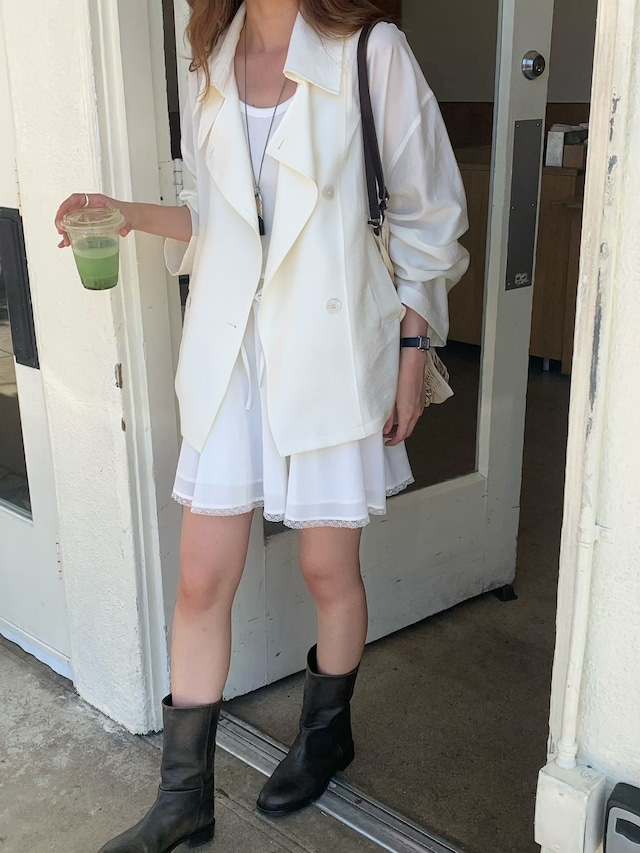 (予約) verveine / Michel soft short trench jacket 2color