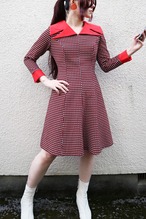 Red collar dot onepiece