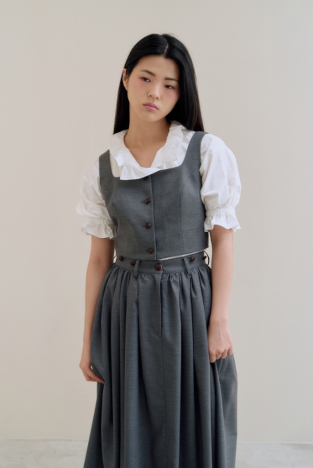 [flétta] flétta Crop Vest_Charcoal 正規品 韓国ブランド 韓国通販 韓国代行 韓国ファッション  fletta フレタ 日本 店舗