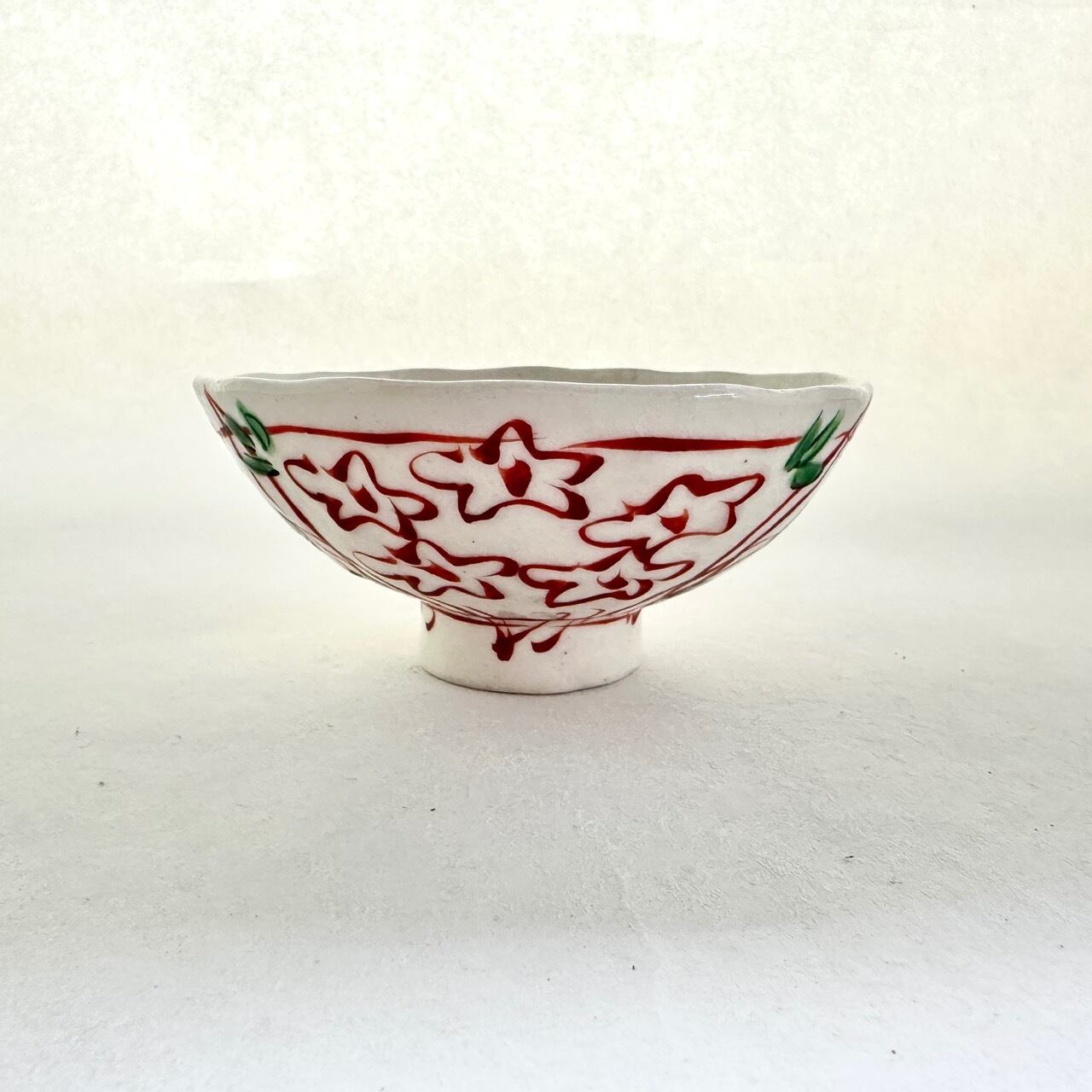 【琉球　赤絵碗】２代　仁王 浜田庄司 琉球窯赤絵茶碗 HAMADA SHOJI Tea-bowl,red enamel overglaze