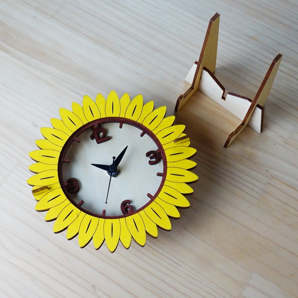 ひまわり」木製置き掛け時計 | minowplus