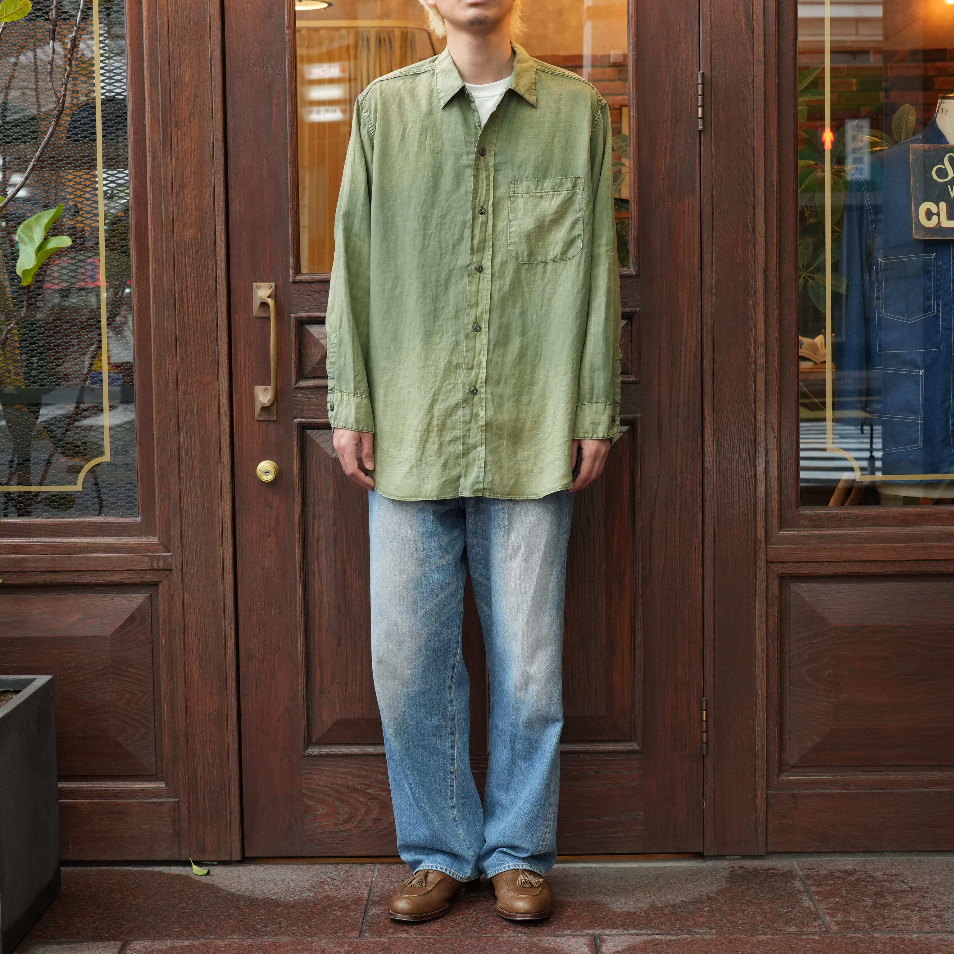 美品 26SS HERILL U.S.N Linen Shirt サイズ0 HERILL(へリル) 26SS 