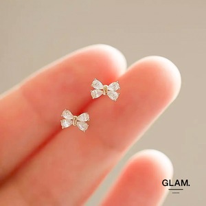 ミニマルリボンジルコニアピアス