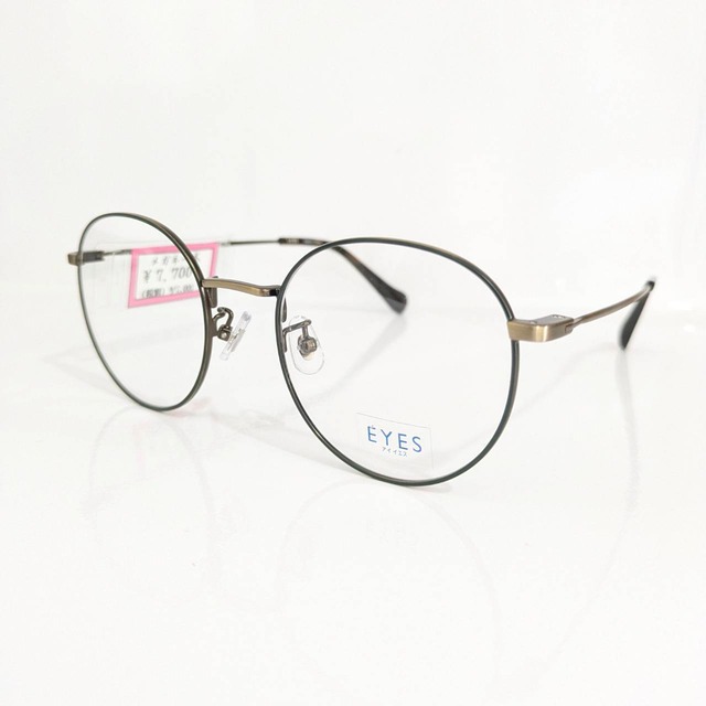 【EYES】ラウンドメタルフレーム　マットゴールド・ブラック