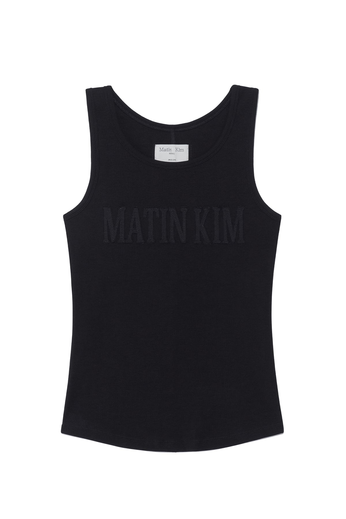 【新品】MATIN KIM LOGO APPLIQUE SLIM TANKTOP Matin Kim] LOGO APPLIQUE SLIM TANK TOP IN BLACK 正規品 韓国