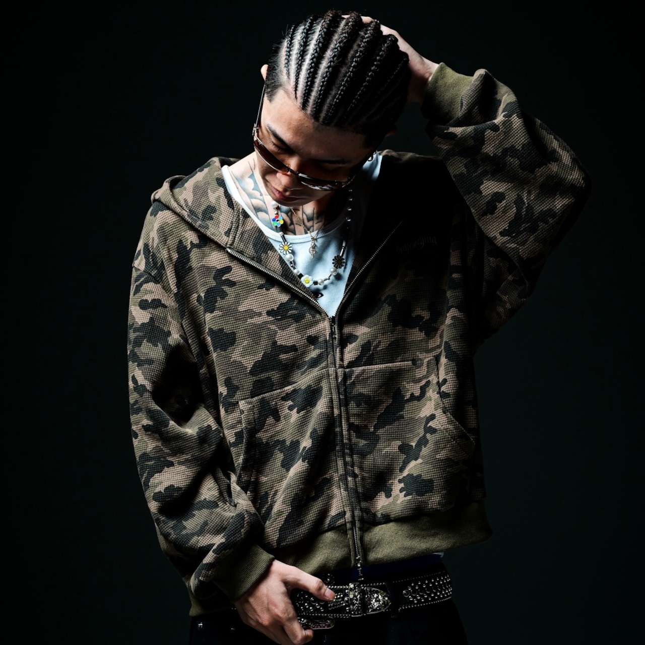 ESSENTIAL LOGO THERMAL ZIP HOODIE