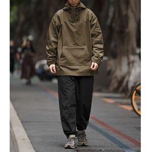 Drop shoulder kangaroo pocket parker  0309