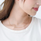 184N　ステンレスペタルチェーンネックレス