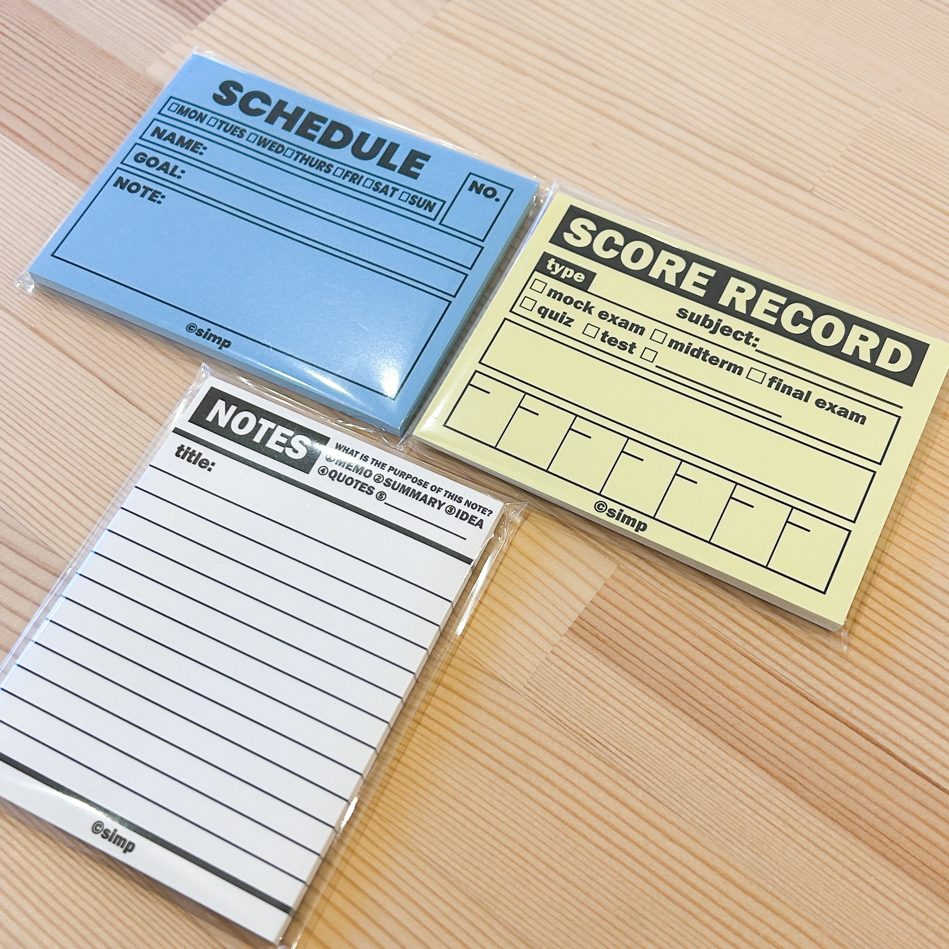 simp】メモ帳 LIFE PATTERN（SCHEDULE , SCORE RECORD , NOTES