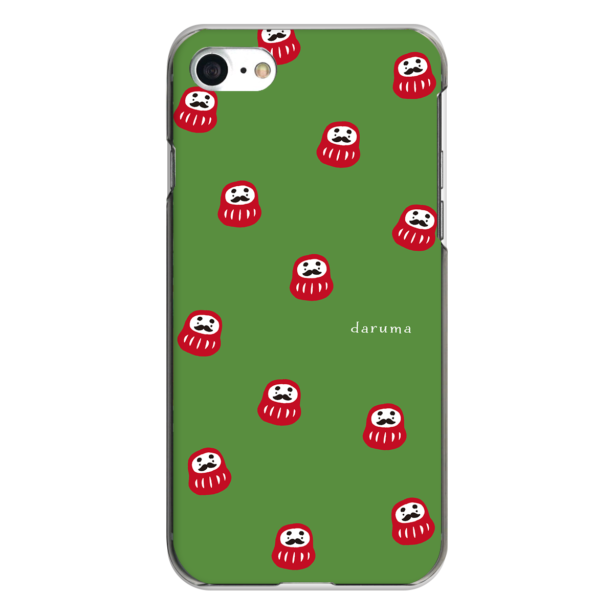 iPhone対応 スマホ ハードケース クリア だるま いっぱい 民芸 デザイナーズ 【iPhone17 / iPhone16e / AQUOS / Xperia 他 iPhone / Android ほぼ全機種対応】 |desr2620