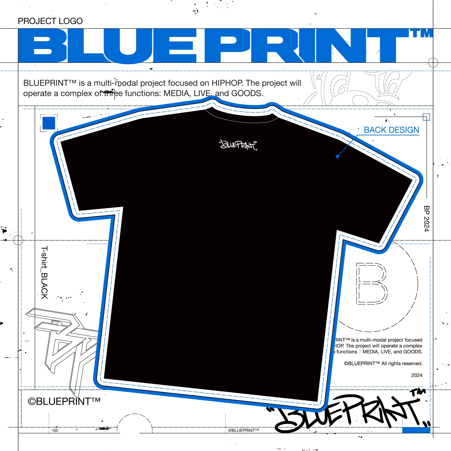 シャツ kudos 19fw blue print CUTTING SHIRT BLUEPRINT™ | T-SHIRTS | BLACK #1 | BLUEPRINT™