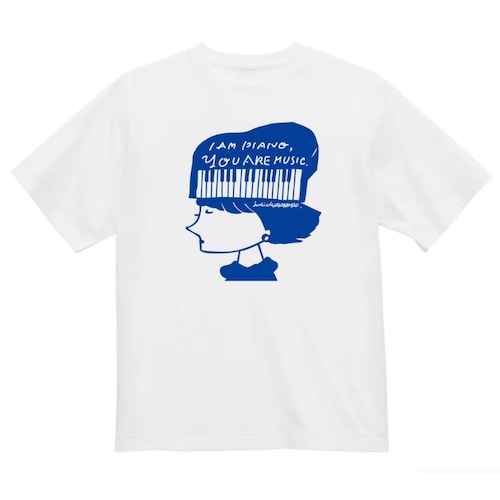 【Tシャツ】オリジナルデザイン「piano head girl」