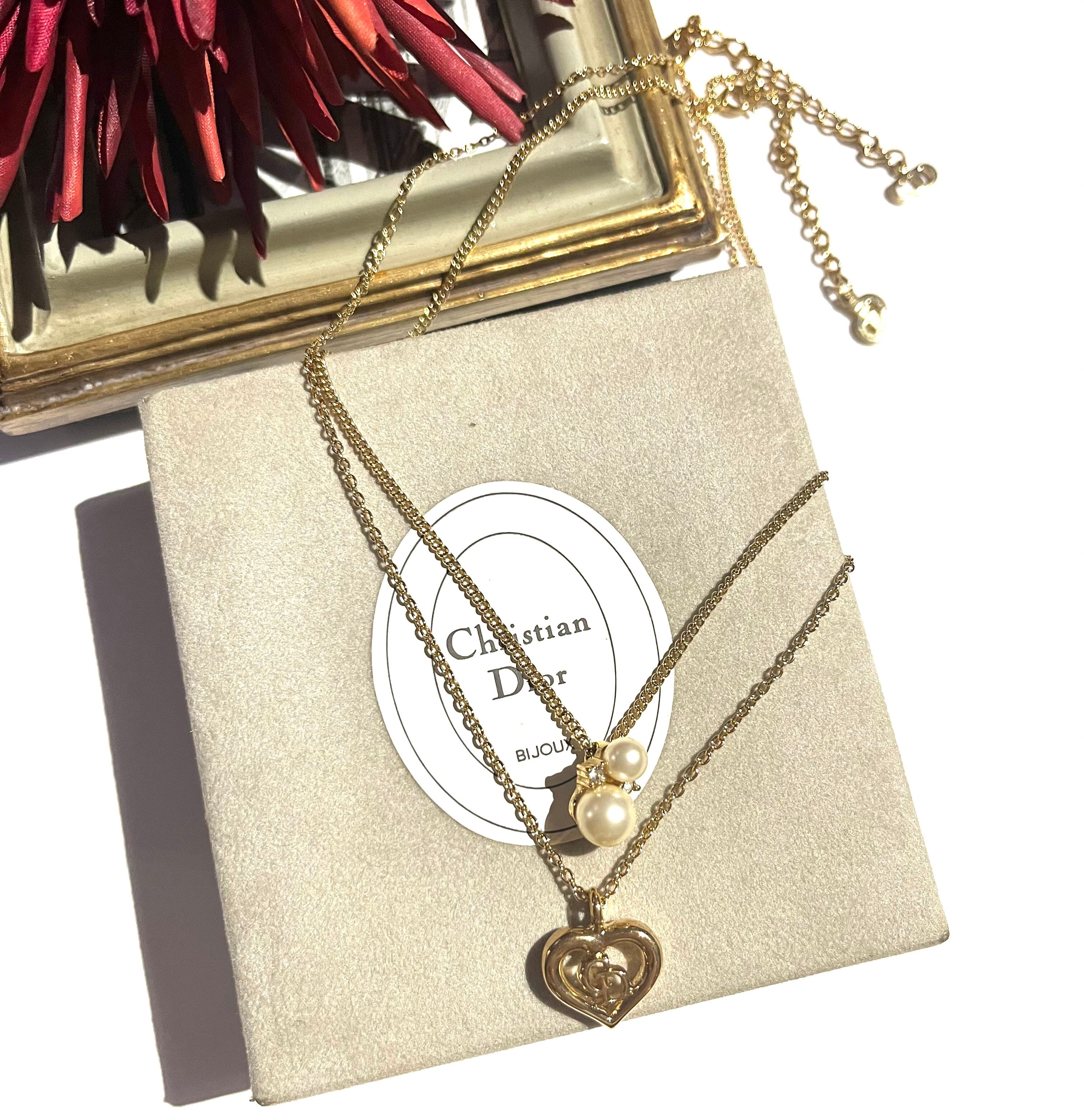 1000 VINTAGE 2個SETChristian Dior CDパールハートロゴ 1000 VINTAGE 2個SETChristian Dior CDパールハートロゴ