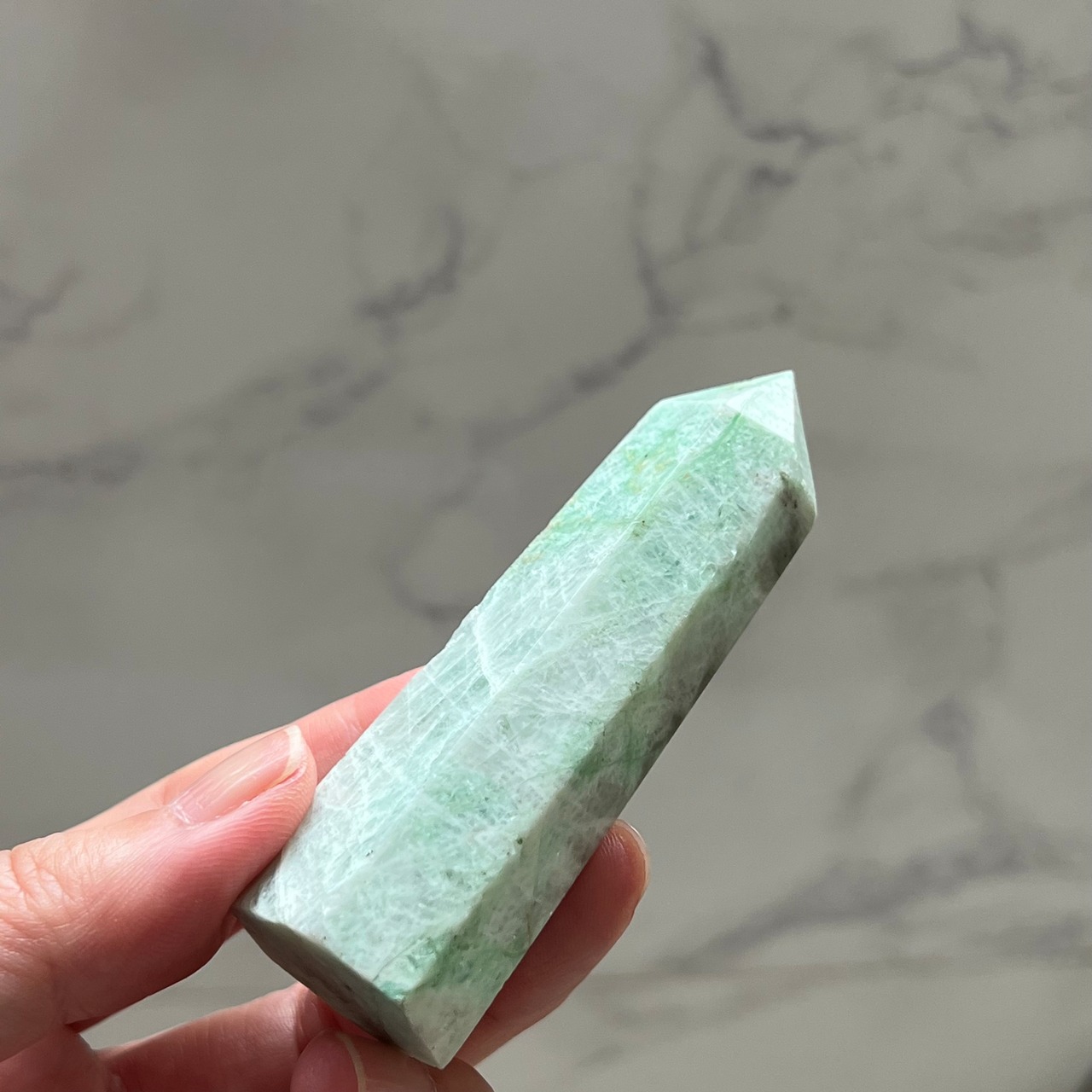 ガーニエライト タワー5*グリーンムーンストーン*ポイント*天然石インテリア*パワーストーン*天然石置き物