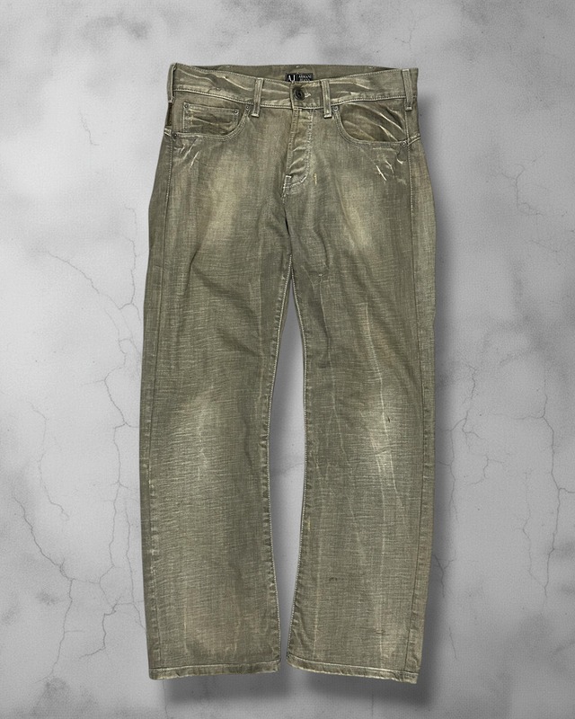 ARMANI JEANS 00s Faded Straight Denim SIMIN T社製 Made in Italy inch33