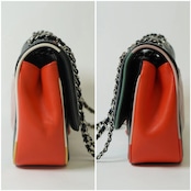 CHANEL シャネル マトラッセ ラムスキン シングルフラップ ダブルチェーン ショルダーバッグ マルチカラー シルバー金具 23番台