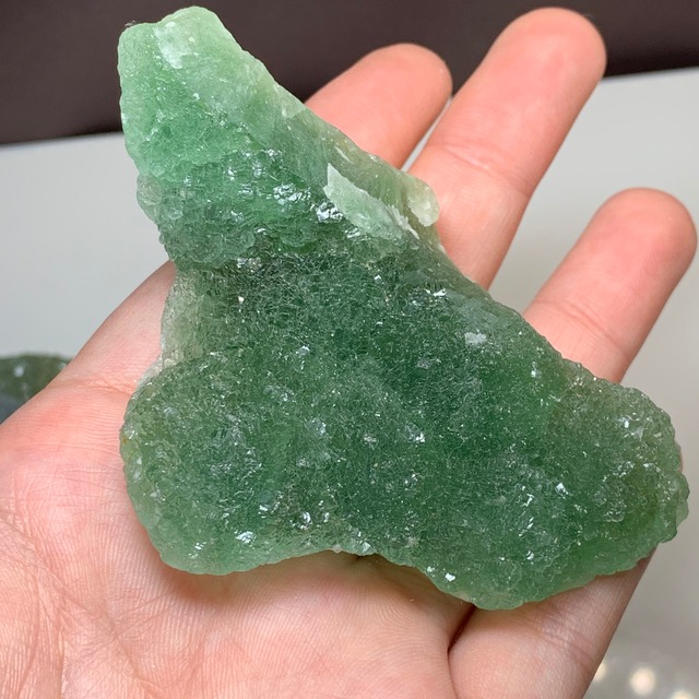 濃いグリーンフローライト原石クラスター×フローライトハリネズミ