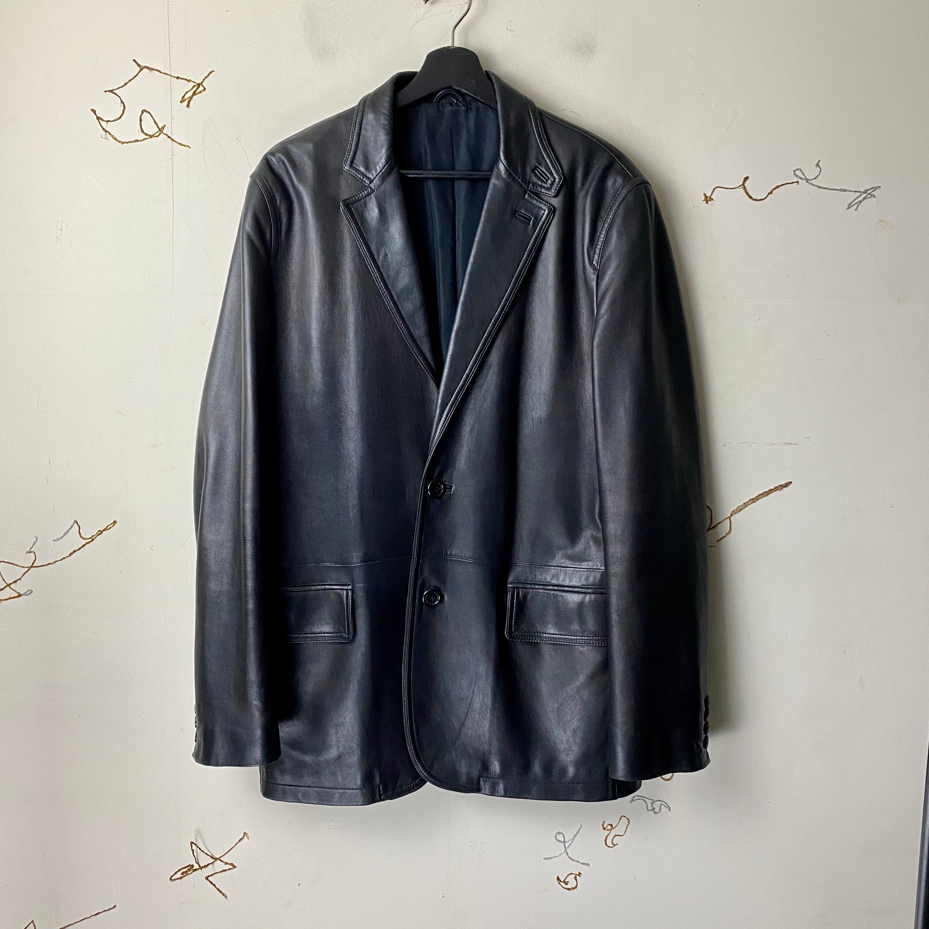 ERMENEGILDO ZEGNA leather tailored jacket | NOIR ONLINE