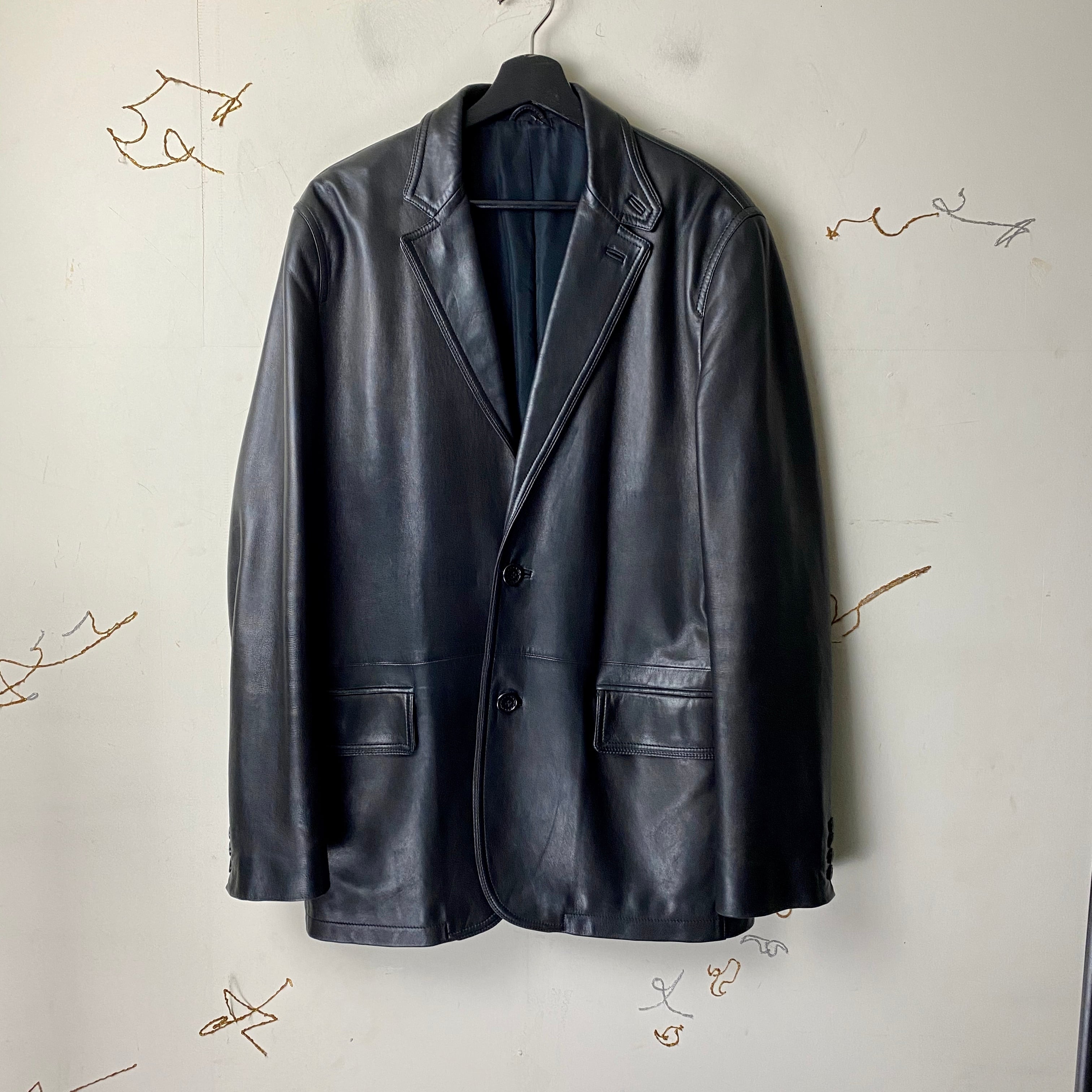 ERMENEGILDO ZEGNA leather tailored jacket | NOIR ONLINE