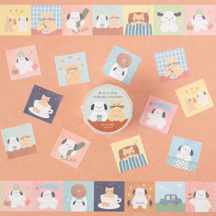 福岡麻利子 ロールふせんニコニコ「わんにゃん」 | Macaroni