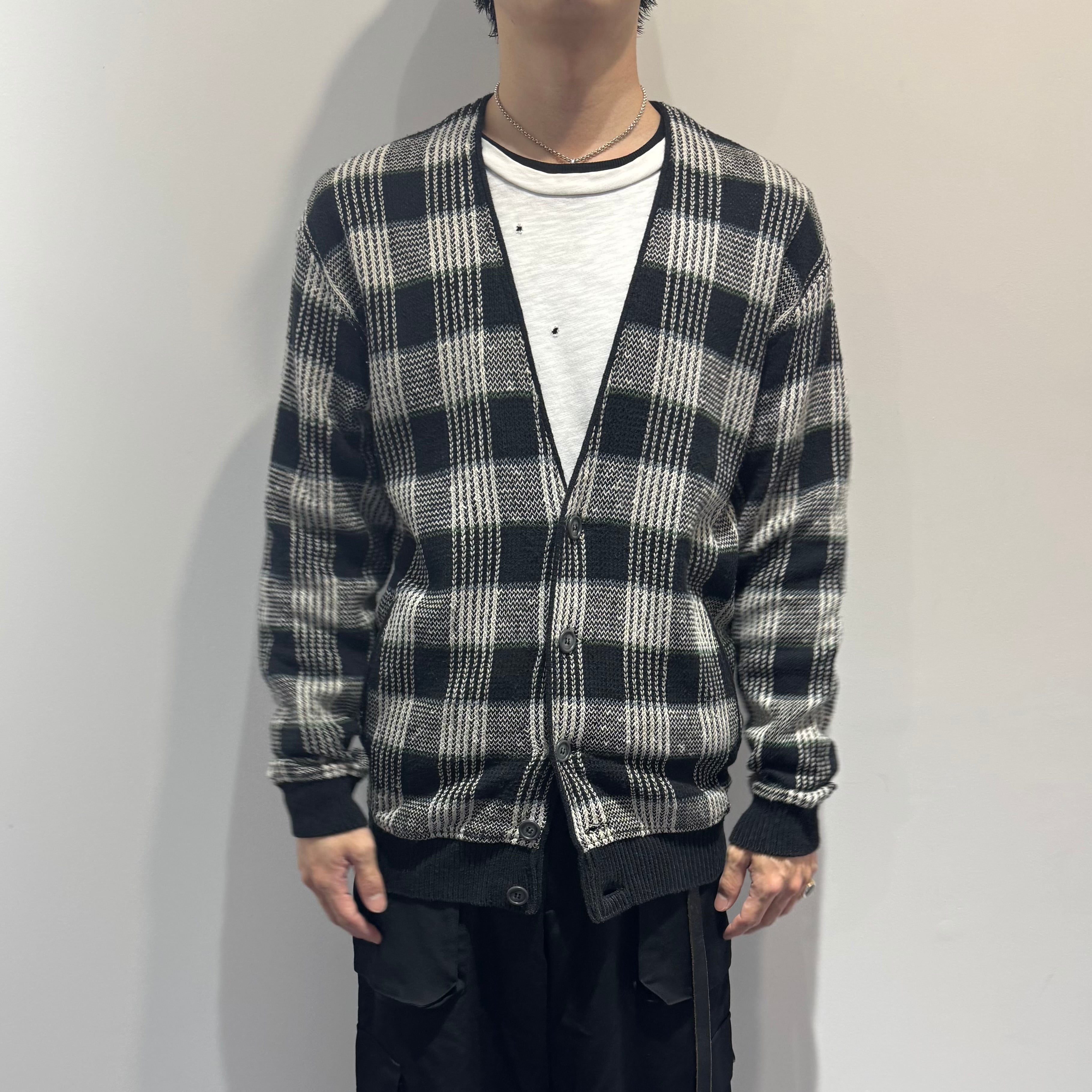 ISSEY MIYAKE チェックカーディガン コットン リネン イッセイミヤケ