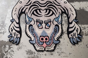 Tibetan Tiger Rug 《Mサイズ•シルク・パールホワイト070》チベタンタイガーラグ