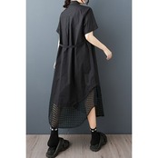 メッシュヘム シャツワンピース  30124