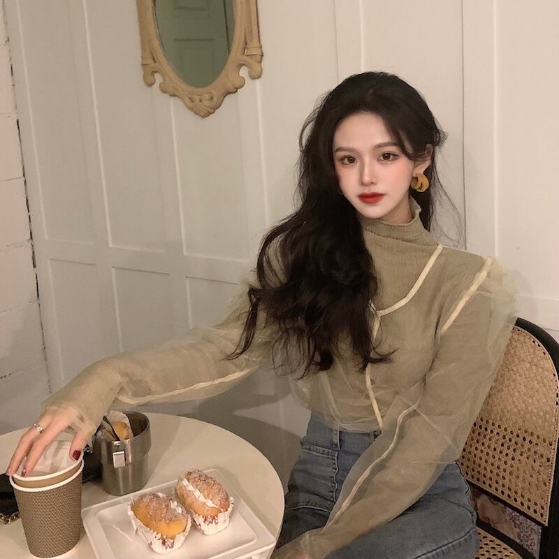 Tシャツ シャツ スリムスプリングブラックトップス ロング 春物 ブラックストロベリース58655635302