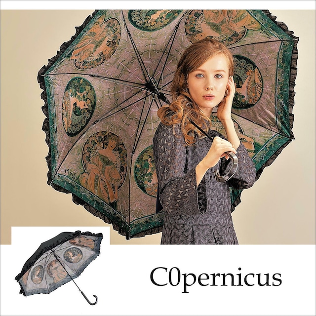 日傘にも雨傘にも♪晴雨兼用 UVカット （ミュシャ/傘）浜松雑貨屋C0pernicus