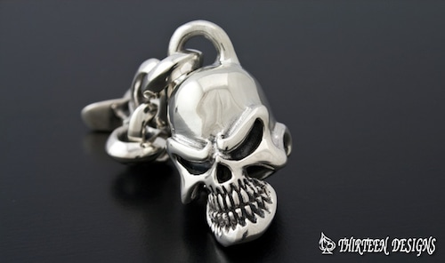 THIRTEENDESIGNS サーティーンデザインズ KWH-5 HEAVY FULL FACE SKULL WALLET HANGER