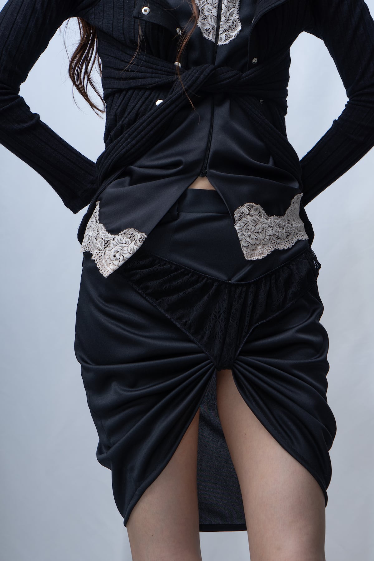 panty pencil skirt - BLACK